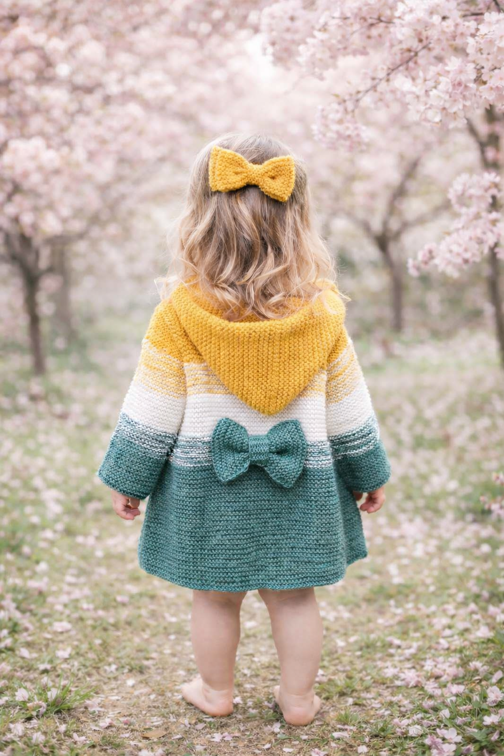 Cute Knitting Coat with Bow for little lady