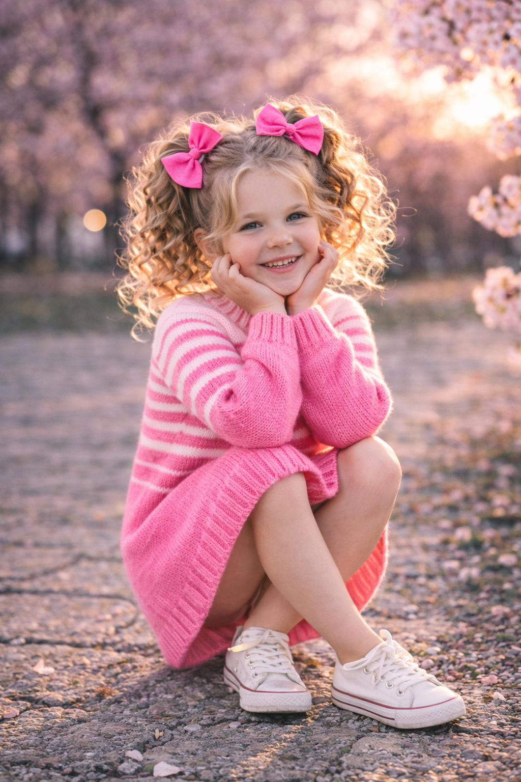 Cozy handmade pink striped sweater dress knitting pattern designed for comfort and style. Instant PDF download perfect for creating boutique-inspired kids knitwear.